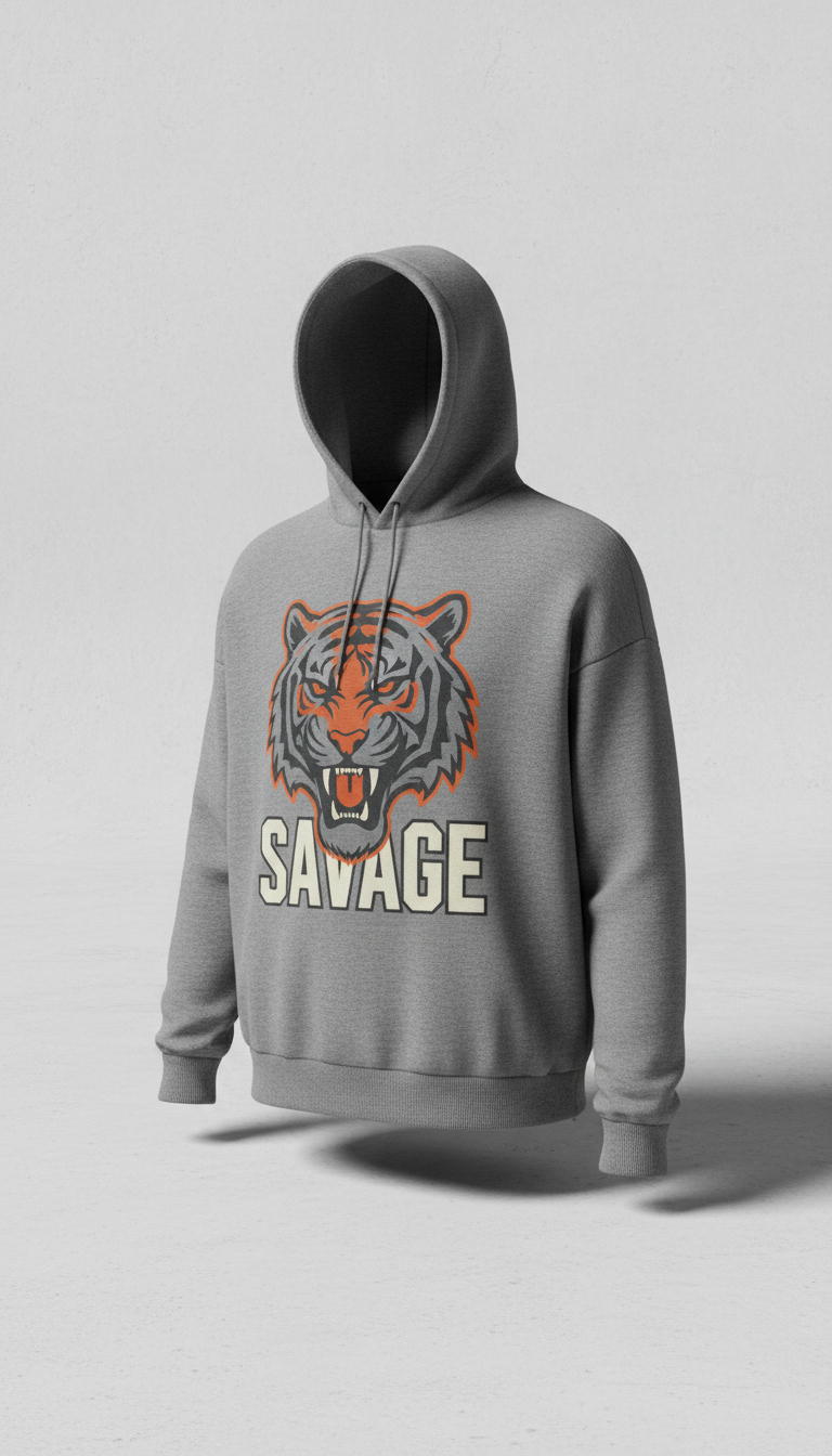 Steel Grey Relaxed Logo Hoodie